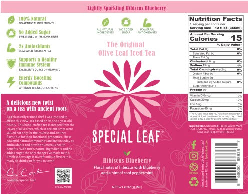 Hibiscus Blueberry product label